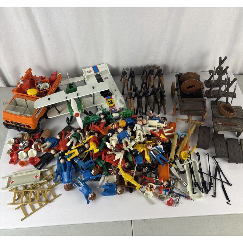 Vintage Playmobil Mixed Lots Western Settlers Schaper Figures Horses Accessories